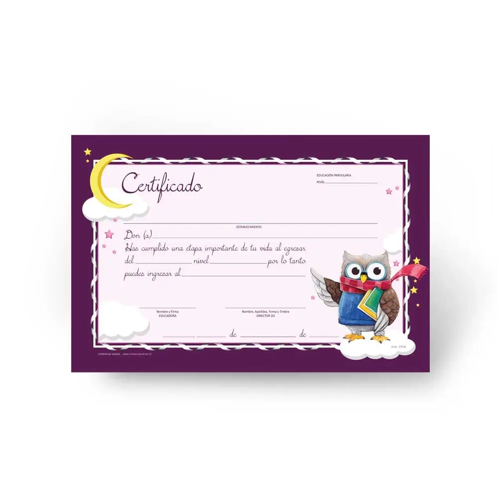 Certificado Tipo Diploma (50 Unid) Últimas Unidades (Cód.: 210-B)