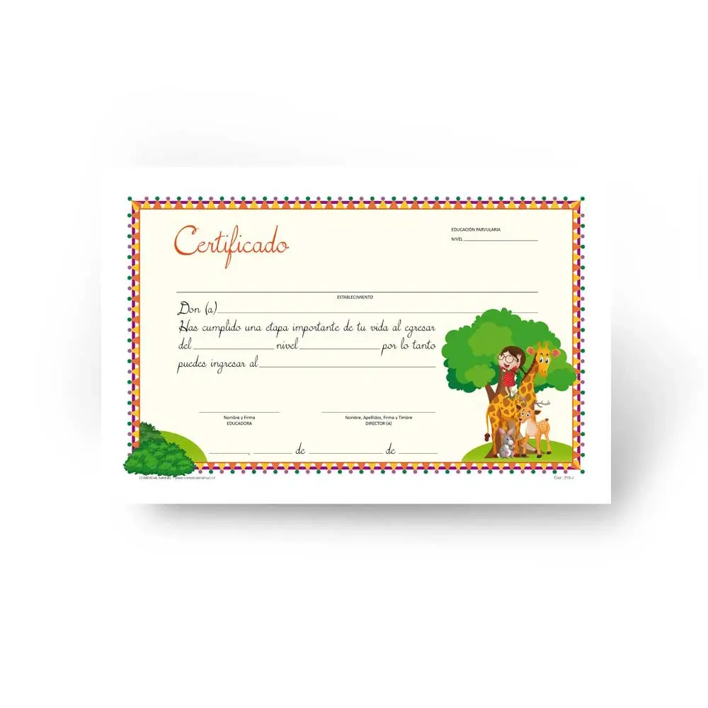 Certificado Tipo Diploma (50 Unid) Últimas Unidades (Cód.: 210-J)