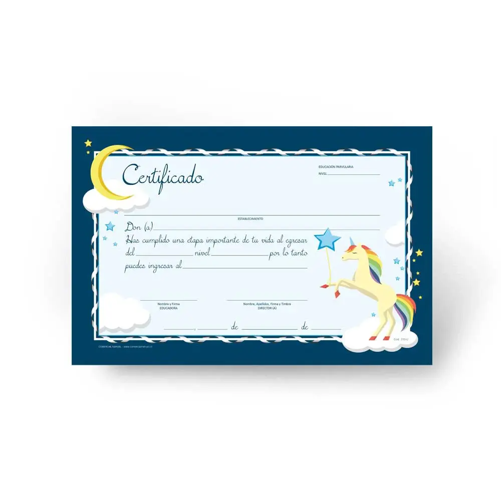 Certificado Tipo Diploma (50 Unid) (Cód.: 210-U)